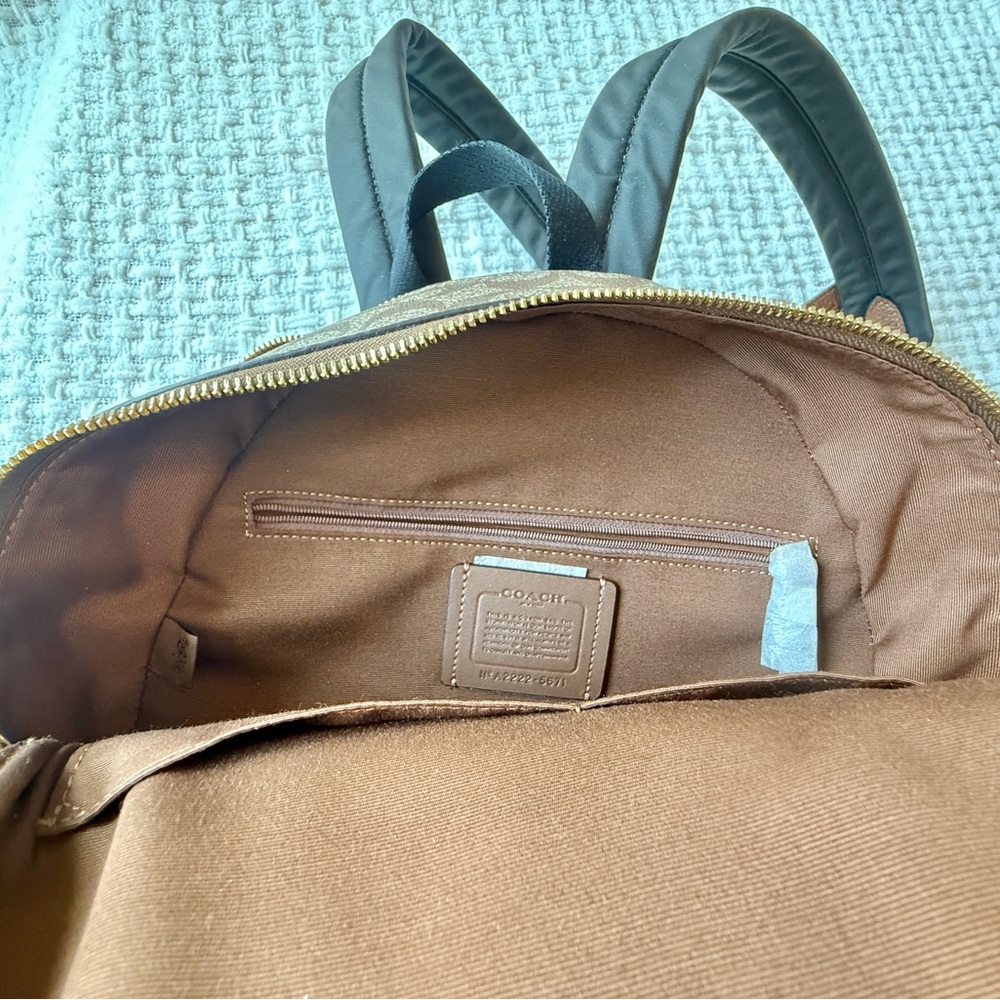 Coach Signature Brown and Tan Backpack - Picture 2 of 5